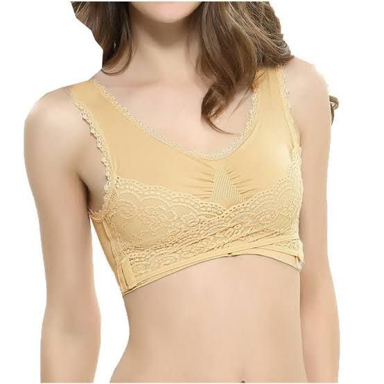 COMFORT CORSET FRONT CROSS SIDE BUCKLE LACE BRA