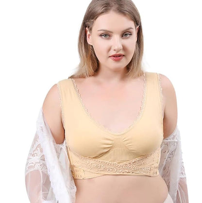 COMFORT CORSET FRONT CROSS SIDE BUCKLE LACE BRA